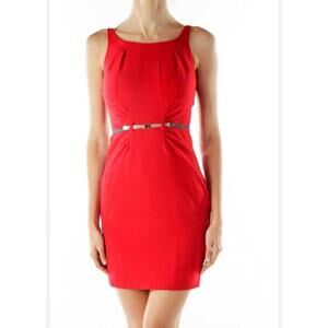 Women's XOXO Red Sleeveless Belted Dress Size 1/2